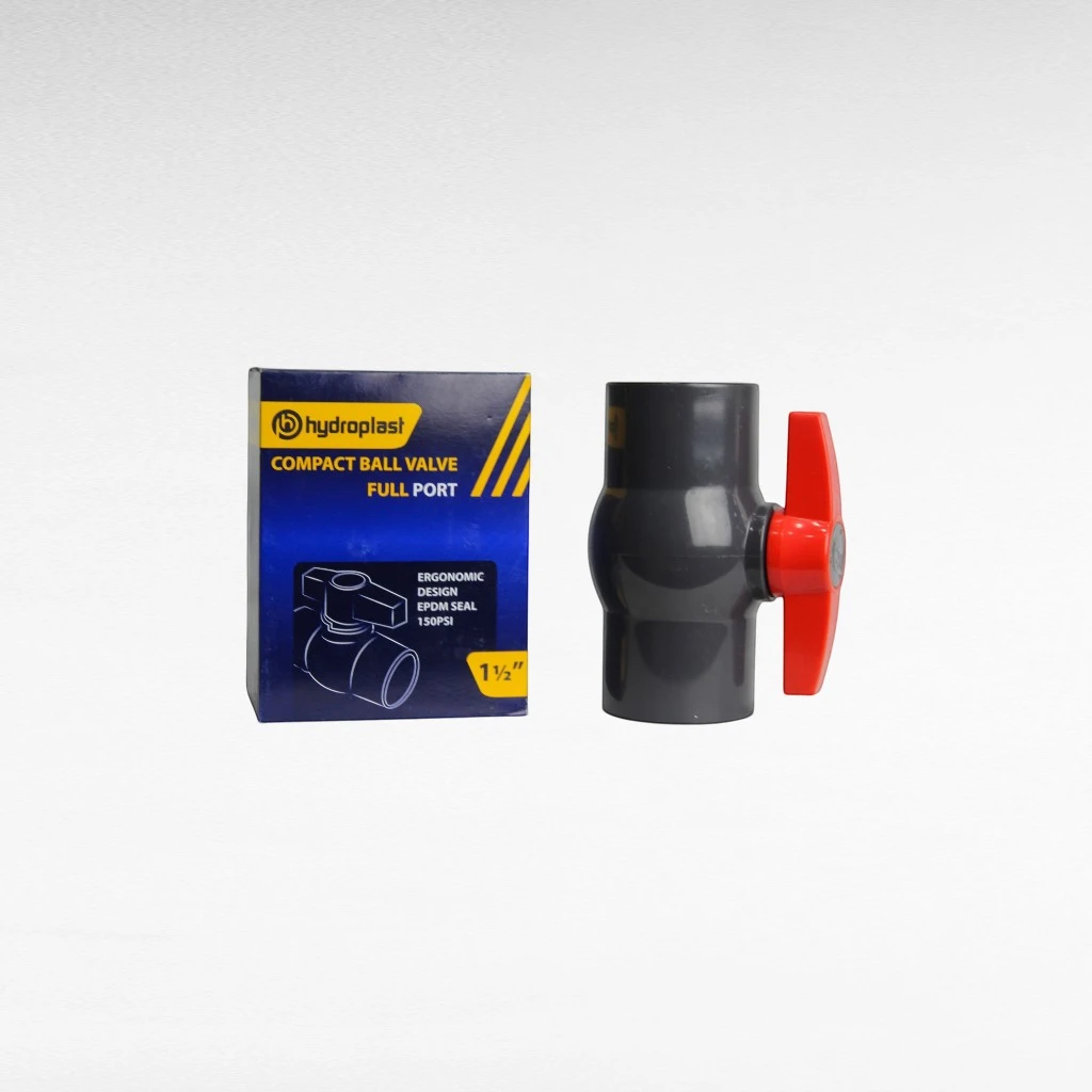 Compact Ball Valve 1.1/2-Inch UPVC Sch-80 Hydroplast