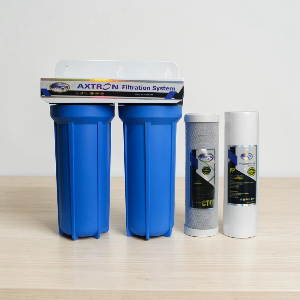 Axtron 2 Stages Brass Bush China Blue Water Filter