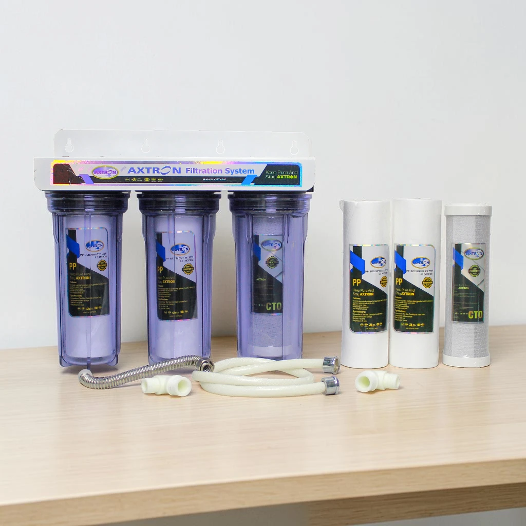 Axtron 3 Stage Brass Bush China Water Filter Crystal