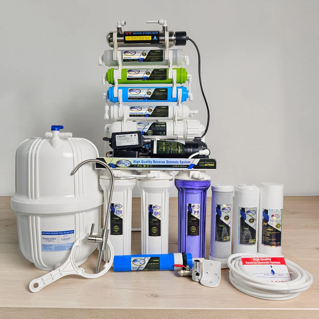 Axtron 9 Stage RO Plant with UV Sterilizer – Without Stand & Gauge