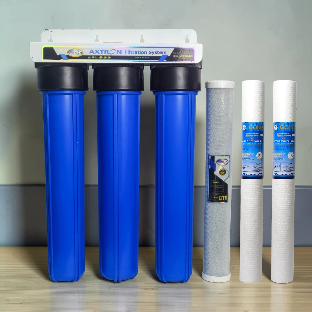 Axtron 3 stage slim water filter complete kit with CTO and PPF cartridges