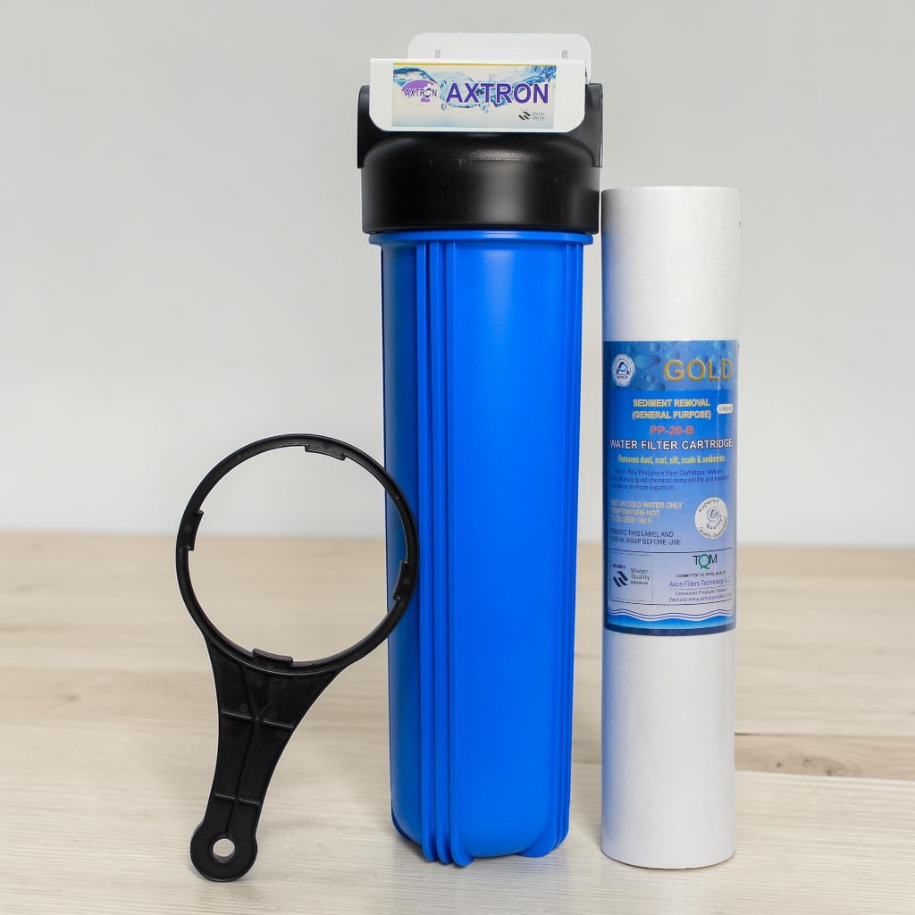 Axtron single jumbo commercial water filter complete kit with cartridge and wrench