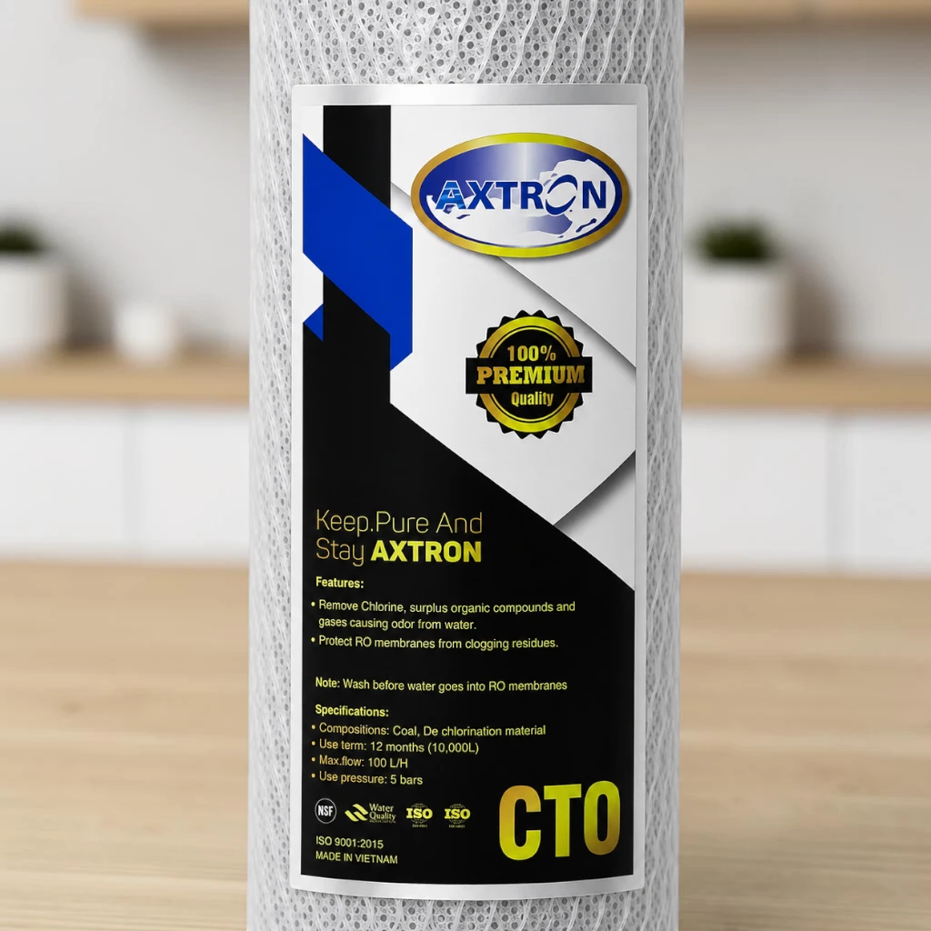Axtron CTO slim 20 inch label specifications coal dechlorination NSF certified