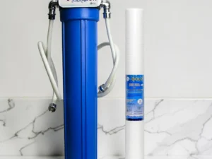 Axtron single stage semi commercial slim water filter blue with cartridge and hoses