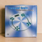 Axtron Fitness Round Glass Bathroom Scale – 180 KG Capacity with Temperature Display