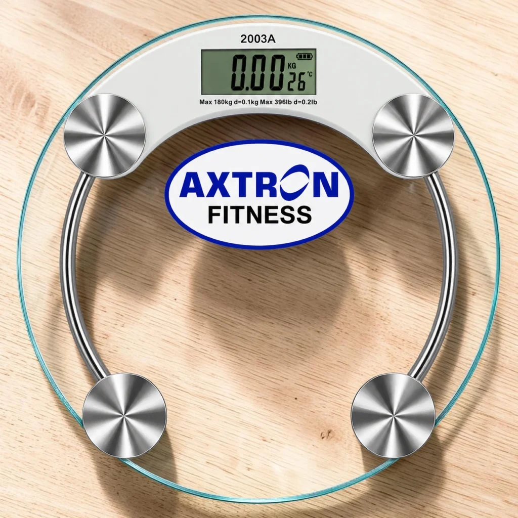 Axtron Fitness Round Glass Bathroom Scale